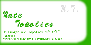 mate topolics business card